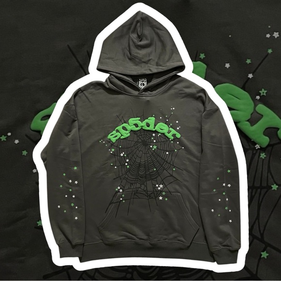 Slate Grey Sp5der Wait Web Hoodie Now Available! - Picture 1 of 3